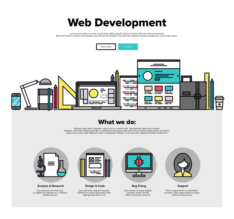 飛機物流網頁矢量設計