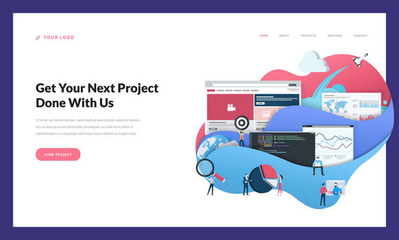 創意網站模板設計。網站和移動網站開發網頁設計的矢量插圖概念。易于編輯和自定義